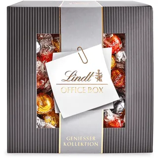 Lindt Schokolade LINDOR Home Office Box | 935 g | Ca. 74 Kugeln mit zartschmelzender Füllung, Sorten: Milch, Dark 60%, Weiß, Haselnuss, Caramel | Pralinen- und Schokoladengeschenk | Großpackung