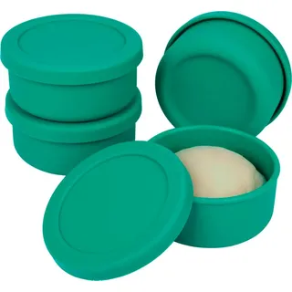 Belle Vous Pizzateigbehälter mit Deckel - Set von 4 - Silikon - Stapelbare Teigbehälter - Pizzaballenbox - Zum Brotbacken und Pizzabacken - Pizza Box mit Deckel - Pizza Zubehör
