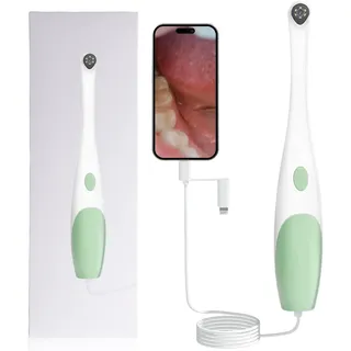 Oral-Endoskop, 1080P HD Oralkamera, Intraoralkamera mit 6 LED-Leuchten Zahnspiegel kompatibel mit Android Video-Tierzahninspektion für Einzelpersonen und Haustiere Plug-and-Play(Grün)