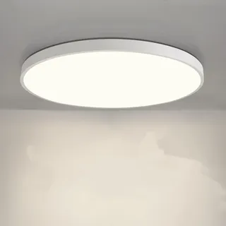 JDONG LED Deckenleuchte 24W Flach Deckenlampe Schwarz Moderne Rund Leuchte Modern Warmliches 3000K, für Küche Balkon Flur Schlafzimmer Keller Ø30CM
