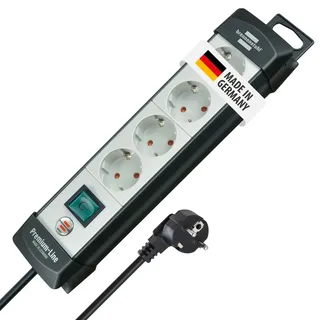 4-fach 1,8 m schwarz/lichtgrau