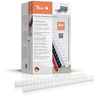 Peach Plastikbinderücken A4 weiss, 100 Stück