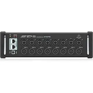 Behringer SD8 I/O Stage Box mit 8 fernsteuerbaren Midas-Vorverstärkern, 8 Ausgängen, AES50-Netzwerk und ULTRANET Personal Monitoring Hub