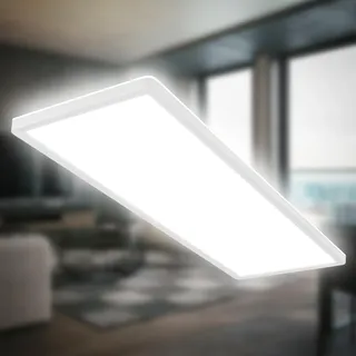 B.K.Licht - LED Deckenlampe mit indirektem Licht, 3cm flach, backlight, neutralweiß, Weiß