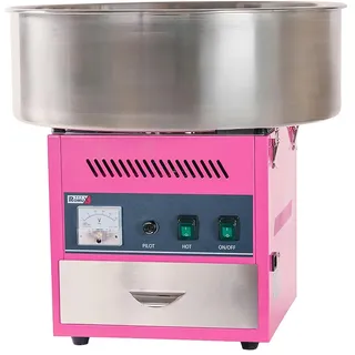 Romux® Zuckerwattemaschine Rosa Gehäuse mit 52 cm von Edelstahl Schüssel | Professionelle Zuckerwattegerät für Jahrmärkte - 1200 W und 220 V