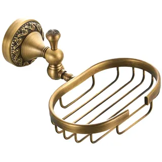 HEMOTON Wandmontierte Regale Bar Seifenhalter Seifenhalter Seifenschale Seifenablage Wandmontierte Vintage Seifenkorb Abflussrohr Seifenkiste Goldener