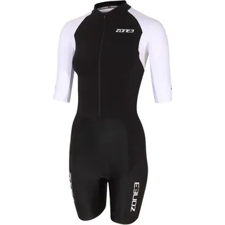 ZONE3 Lava Long Distance Full Zip Kurzarm Trisuit Damen schwarz/weiß L