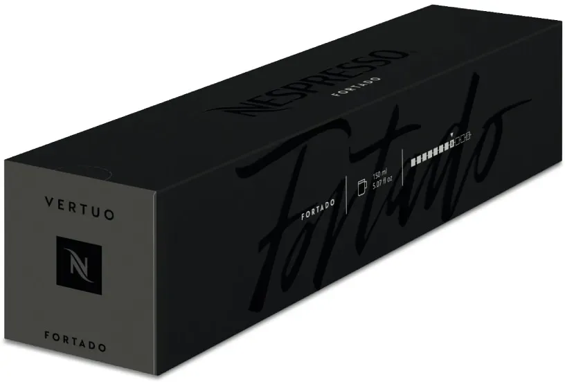 Nespresso Fortado Vertuo Line 10 Gran Lungo Kaffeekapseln Silber 150 ML Intensiv & vollmundig