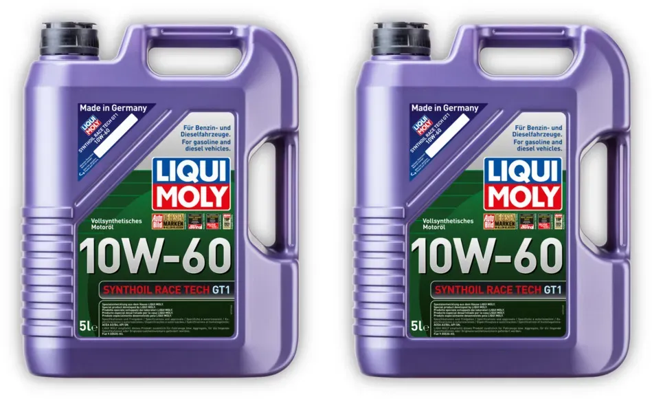 2x Motoröl LIQUI MOLY 1391 Synthoil Race Tech GT1 Motoröl 10W-60 Motorenöl Öl 5L