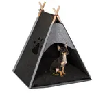 relaxdays Tierhöhle Hundezelt aus Filz, Dunkelgrau braun|grau