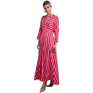 Yas Savanna Langarmkleid - Cyclamen / Stripes Bittersweet - S