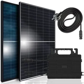 Black Frame BIFAZIAL 1144W/800W mit 800W Astro Energy Micro Wechselrichter 2 x 440 W