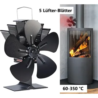 Carlo Milano Stromloser Kaminofen-Ventilator mit 4 Lüfter-Blättern, für 65 - 345 °C