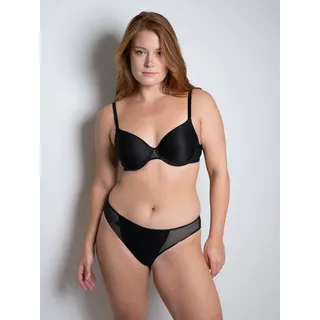 PASSIONATA Halbschalen-BH "MISS JOY", Damen, Gr. 80, Cup A, schwarz, Obermaterial: 76% Polyamid, 24% Elasthan, BHs, mit Multiway-Trägern, Mikrofaser, Schmetterlingsmotiv vorn