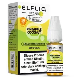 Elfbar ELFLIQ Pineapple Coconut NicSalt Liquid 10ml / 10mg