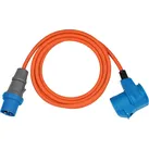 Brennenstuhl Camping CEE-Verlängerungskabel mit CEE-Stecker und Winkelkupplung inkl. Schutzkontakt-Kombisteckdose (3m Kabel in orange, 230V/16A, Einsatz im Außenbereich, Made in Germany)