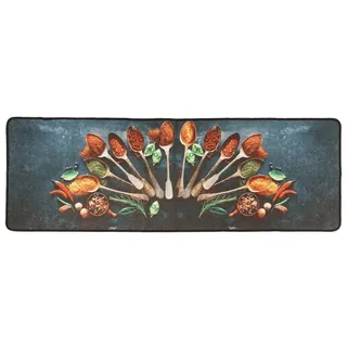 vidaXL Küchenteppich Mehrfarbig 60x180 cm Waschbar Rutschfest