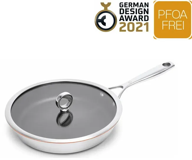 Olavson Kupferkern Pfanne - 28 cm - Antihaftbeschichtung - Stielgriff