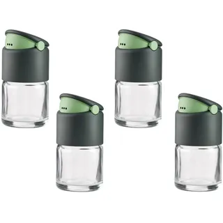 Lékué Basic-Gewürzdosen-Set Set mit 4 Einheiten, Transparent/Grau