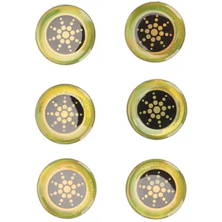 Handy-Schutzaufkleber, Mineralien Absorbieren Elektromagnetische Wellen, 2,9 Cm Durchmesser, EMF-Strahlenschutz-Aufkleber, Selbstklebend, 6 Stück für Laptops (Gold)