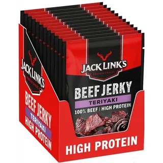 Jack Link's Jack Links Beef Jerky, 12 x 60 g Beutel, Teriyaki