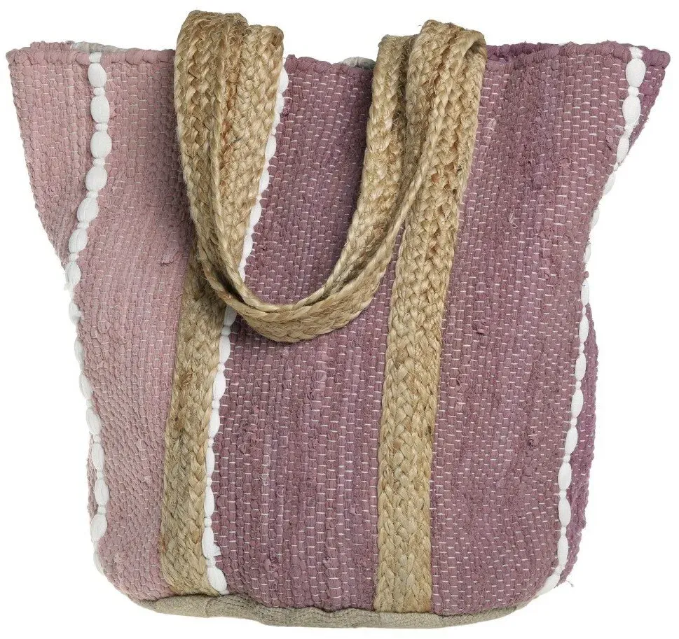 Chic Antique Strandtasche aus recyceltem Garn, himbeere