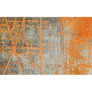 Wash+Dry Rustic 110 x 175 cm grau/orange