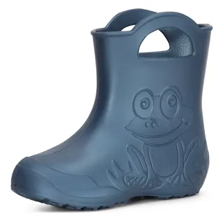 Ladeheid Eva Kinder Jungen Mädchen Regenschuhe LA-CA-01 (Metallisches Blau-2, 30/31 EU) - Blau