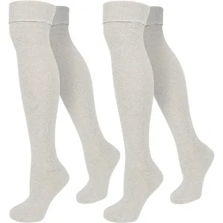 normani Overknees 2 Paar Overknees mit Wolle und Zopfmuster mit Zopfmuster beige 39-42