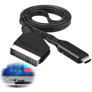 Nizirioo SCART zu HDMI Kabel: All in One SCART zu HDMI Konverter, Adapter Scart zu Hdmi mit HDMI Kable und Scart Kabel Full HD 1080P/720P Video Audio Wandler für HDTV STB VHS Xbox PS3 Sky DVD Blu-Ray