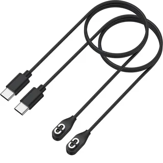 Vancle 2 Pack Ladegerät für SHOKZ OpenRun Pro 2/ Pro2 Mini/Shokz OpenRun/Mini/OpenRun Pro/ProMini Ladekabel, Tragbares Kopfhörer Ladegerät, 1M USB C Schnellladekabel (Schwarz+Schwarz)