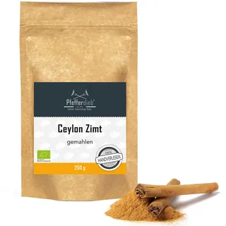 Ceylon Zimt BIO, gemahlen, Rohkostqualität, 100% echtes Zimt direkt und erntefrisch aus Sri Lanka, Pulver 250g - Pfefferdieb®