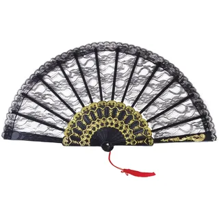 Bristol Novelty BA841 Lüfter mit Spitze, Schwarz, Damen, Einheitsgröße