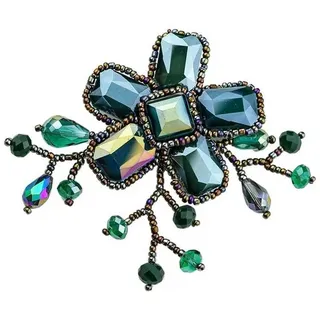COLLEZIONE ALESSANDRO Brosche Blumenranke, in Blumenform grün