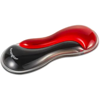 Kensington Slim Duo Gel Maus und Trackball Handgelenkstütze, Mauspad mit Gelkissen, ergonomischer Komfort, für flache PC-Mäuse und Trackballs, 192 x 72 x 22 mm, Schwarz Rot, K62440WW