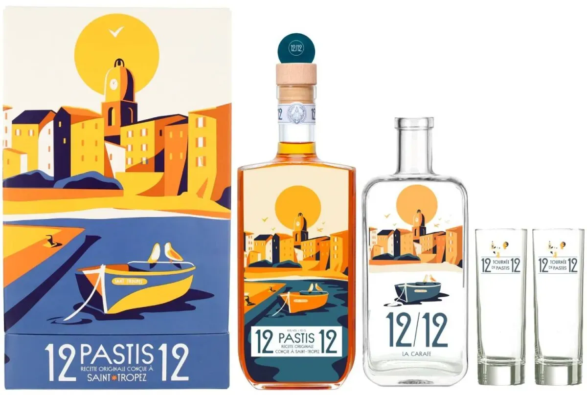 12/12 Pastis de Saint Tropez Geschenkset mit Karaffe & Gläsern -...