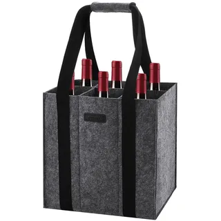 Lewooilt Flaschentasche 6 Flaschen, 1,5L Filz Flaschenträger 6 Fächer Wiederverwendbare Flaschen Tasche Flaschenkorb Getränketasche für Weinflaschen, Bierflaschen, Getränkeflaschen, Wasserflaschen