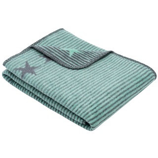 IBENA Jacquard Blanket Lelu 75 x 100 cm anthrazit/mint