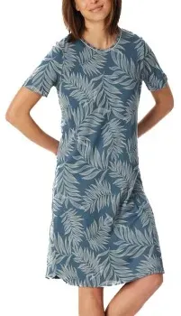 Schiesser Comfort Nightwear Short Sleepshirt Blau 40 Damen