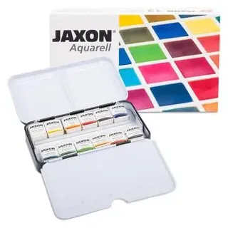 Jaxon 89912, Aquarellfarben, Metallkasten, 12 Farben