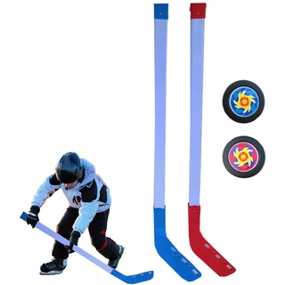 Eishockeyschläger für Kinder Kids Street Hockey Stick and Ball Set Street Hockey Sticks and Pucks Set Youth Hockey Training Equipment Perfect Hockey Starter Set Geburtstagsgeschenke für Jungen Mädchen