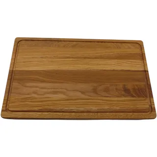 Schneidebrett mit Saftrille aus Eiche Massiv, längs verleimt,40 x 25 x 2 cm