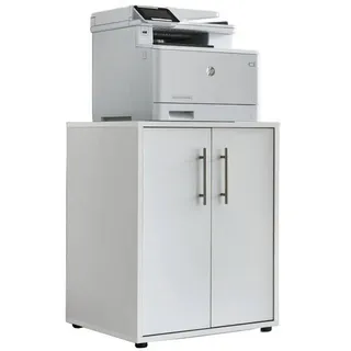 moebel-dich-auf Druckerkommode TABOR Druckerschrank Druckertisch Aktenschrank 2-türig (BxHxT) 54x74x52 cm (weiß/weiß matt)