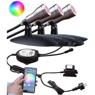 HEISSNER SMART LIGHTS Starter Set 'wifi' inkl. 3 Rgb Spots