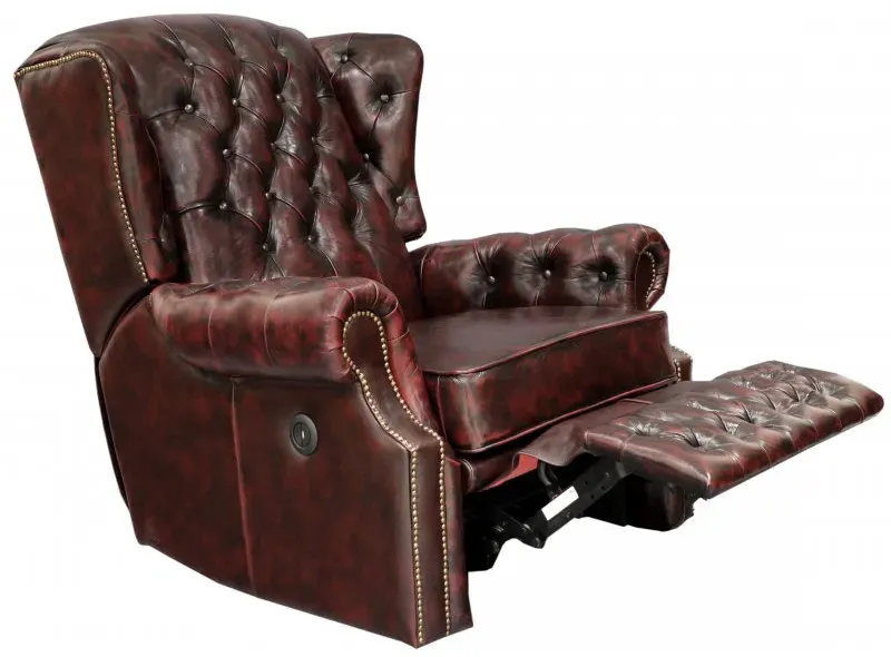 Elektrischer Relaxsessel Chesterfield Stunning aus echtem Rindsleder Red