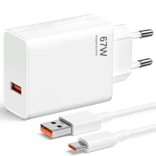 67W USB Ladegerät Netzteil mit Typ C Ladekabel 6A für Xiaomi Redmi Note 13 Pro 5G/ 12 Pro/ 11 Pro/ 10 Pro,Poco X6 Pro/Poco M6 Pro,13/13 lite/12,Pad 6 Pro Schnellladegerät USB Power Handy Ladegeräte