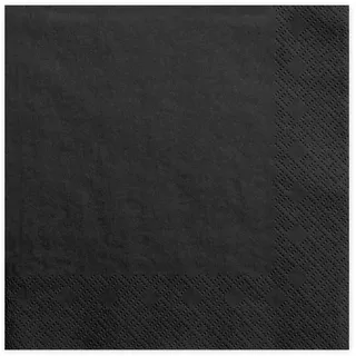 Partydeco Servietten, 3-lagig schwarz, 33x33cm 20 Stück