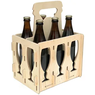 Bierträger Aus Holz 6 Flaschen Flaschenträger 96141 Flaschenkorb Männerhandtasche Bier - Dandibo