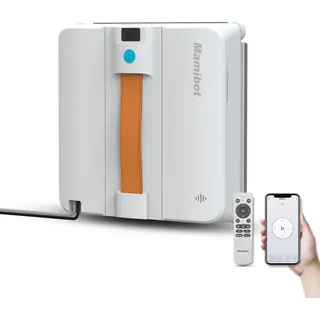 Mamibot W120-DP Fensterputzroboter, Sprühfunktion, intelligente Pfadplanung, doppelter Kreuz-Wasserstrahl, Fern- und App-Steuerung für Glasreinigung, Blau