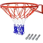 Ø 45 cm Basketballring mit Netz, Basketball Korb aus Stahlrahmen und wetterfestes Nylonnetz, Basketballkorb für In- und Outdoor